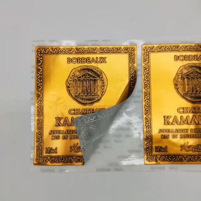 सोने की पन्नी मुद्रित स्टिकर मुद्रित लेबल आयत लोगो रोल खाद्य शराब की बोतल लेबल शादी
